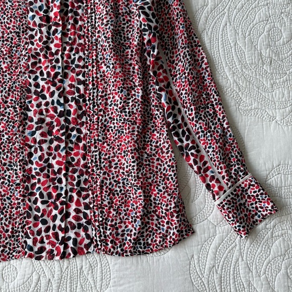 Reiss - Ottilie Floral Printed Blouse - Red Motif - Picture 5 of 14